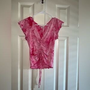 NWT Pink Tie Dye Crop Top